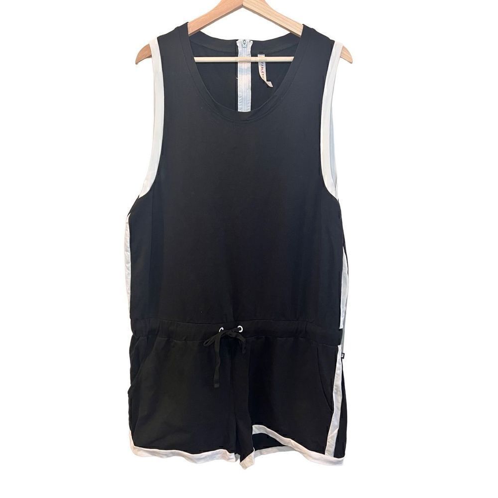 Fabletics back zip up romper tie waist. XXL